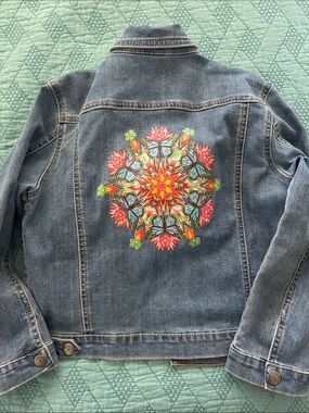 Disney Encanto Girls' Denim Jean Jacket in Faded Blue